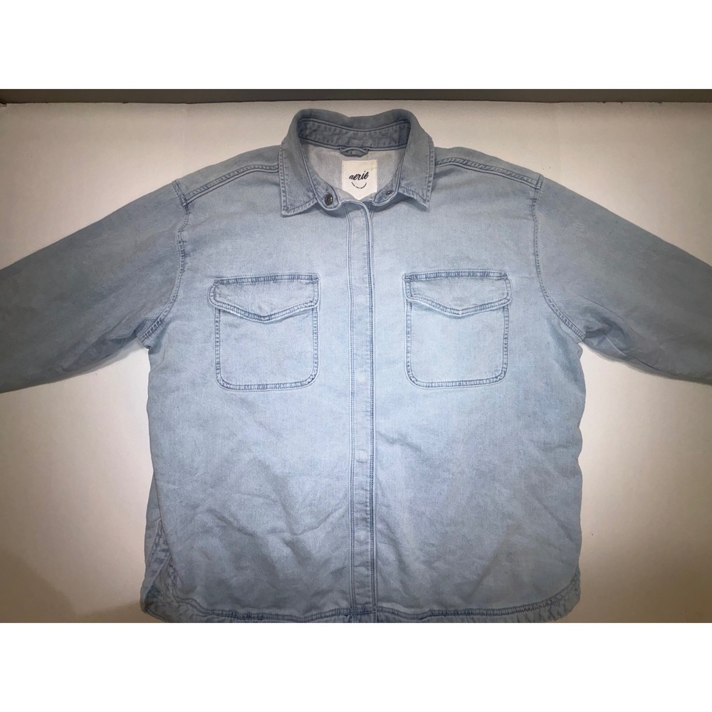 aerie Light Wash Blue Denim Jacket
